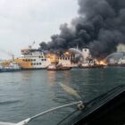 KMP Batu Mandi terbakar di Selat Sunda | Foto: Dok. Istimewa