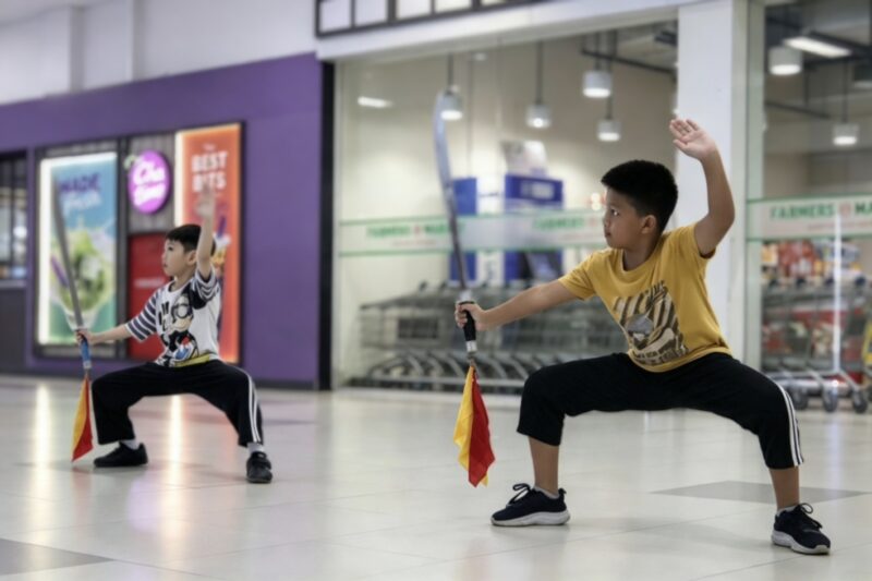 Ketika anak-anak di kawasan CitraRaya sedang serius berlatih wushu di Eco Plaza | Foto: Dok. Widi Hatmoko